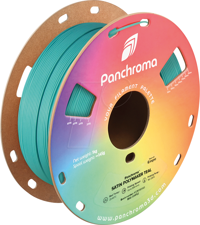 POLYMAKER CA5006 - Filament, Panchroma PLA, Satin Polymaker Teal, 1,75 mm, 1 kg