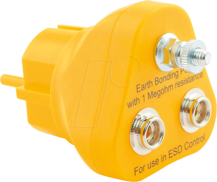 BERN 9 359 2 - ESD Erdungsstecker, 2x 10 mm Druckknopf, 1x M5-Anschluss