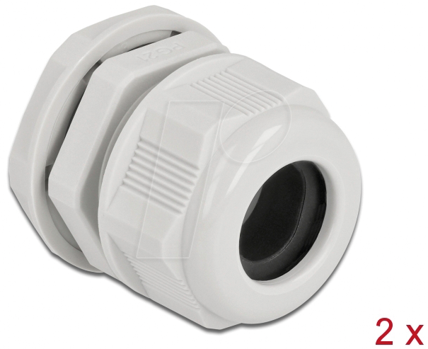 DELOCK 60368 - Kabelverschraubung PG21 für Rundkabel, gr, 2 Stk
