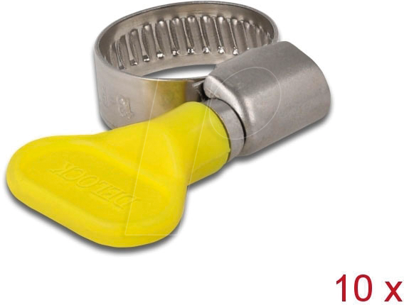 DELOCK 19419 - Schlauchschellen mit Flügelmutter, 13 - 19 mm, 10 Stück