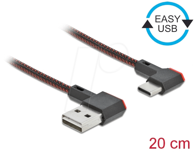 DELOCK 85279 - USB 2.0 Kabel, Easy A St. auf C St,, gew., 0,2 m