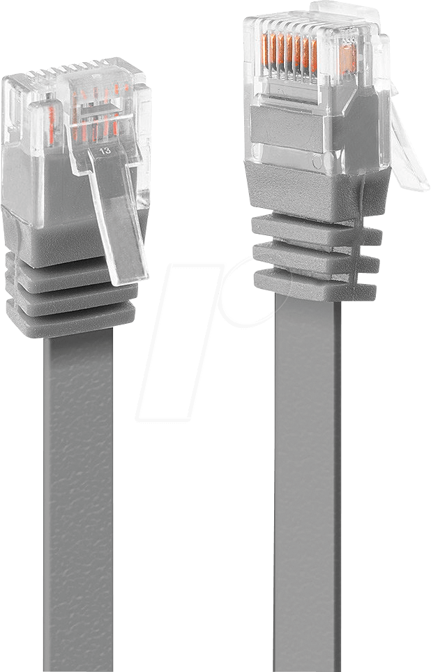 LINDY 47490 - 0,3 m Flachkabel U/UTP, Cat.6, grau