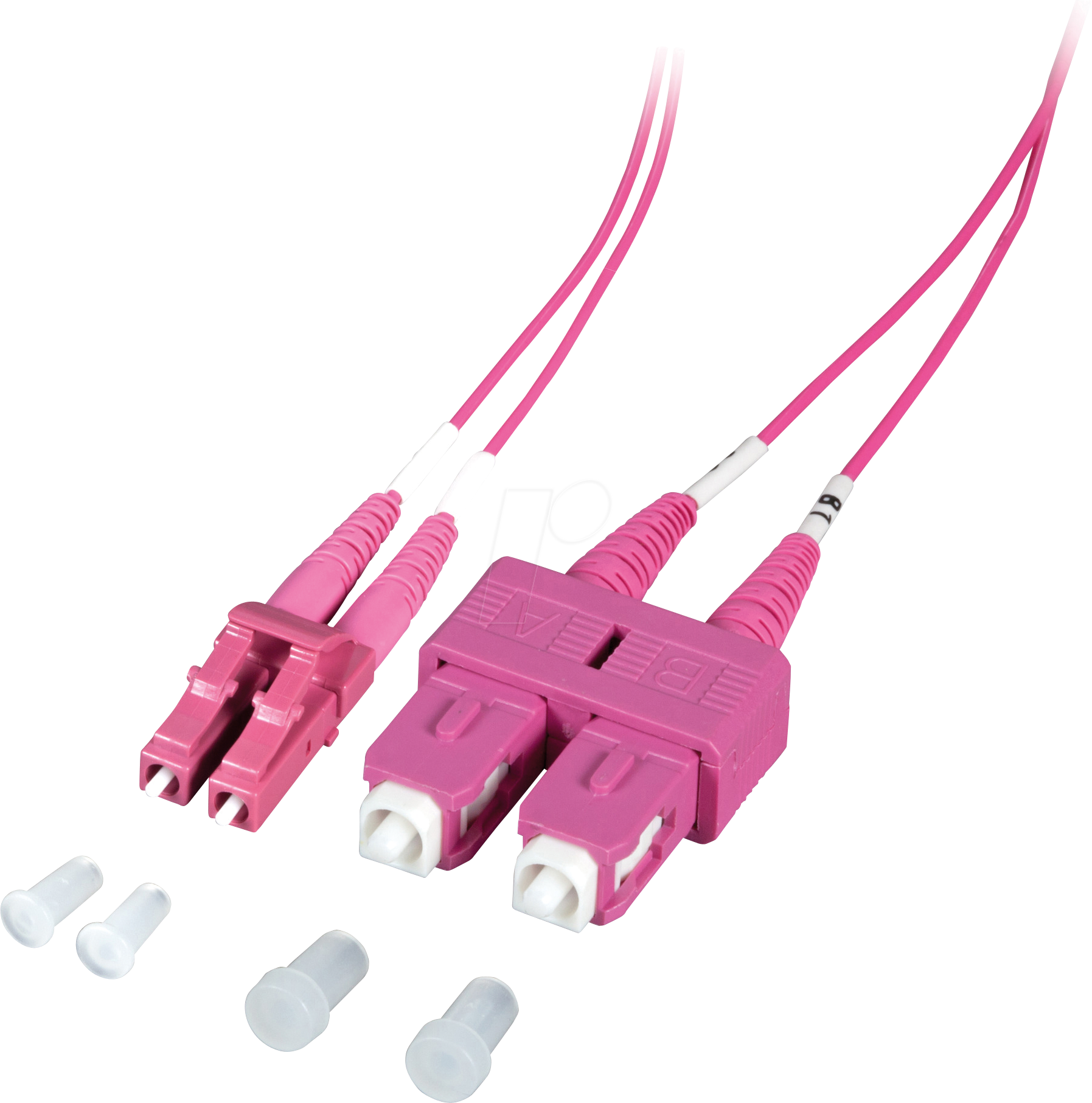 EFB O0323.10-1.2 - Duplex Jumper LC-SC, 50/125µ, OM4, erika violett, 10 m