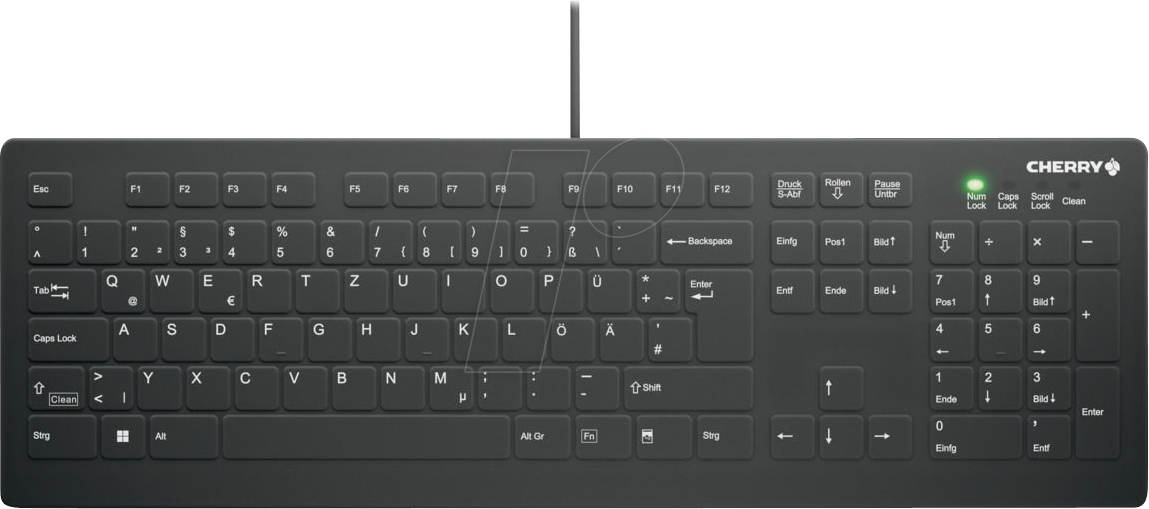 AK-C8112U1BDE - Tastatur, USB, desinfizierbar, schwarz, DE