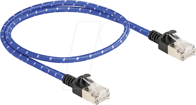 DELOCK 80376 - Patchkabel Cat.6A U/FTP Slim 0,5 m blau