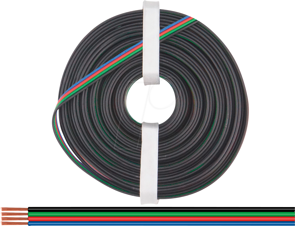 LITZE SWGNRTBL2 - Kupferlitze isoliert, 10 m, 4 x 0,50 mm², sw/gn/rt/bl