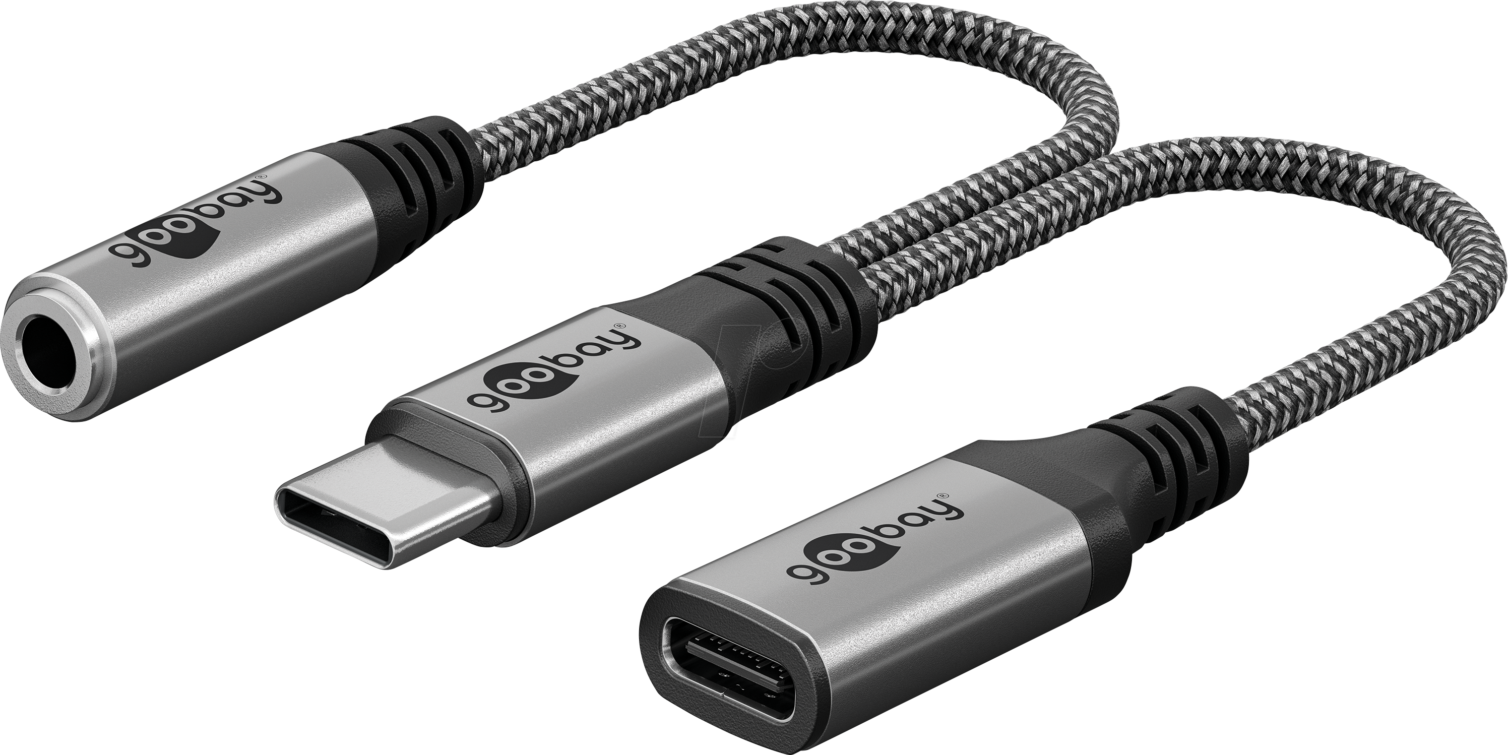 GOOBAY 74524 - Adapter Kabel USB C auf Klinke + USB-C 0,15 m