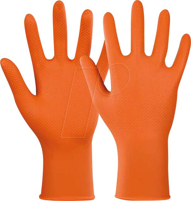 HASE 901295 S - Einmalhandschuhe, Nitril, Xtra Grip, Gr.S, orange, 50 Stück