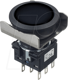 ID LBW6BA1T6B - Einbautaster LBW, 26 mm , 2 CO, schwarz