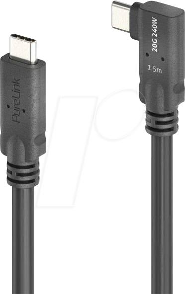 Thumbnail - PURE PI6620-015 - USB 4.0 Kabel, 20 Gbit/s, 240 W, 8K 30Hz, gewinkelt, 1,5 m