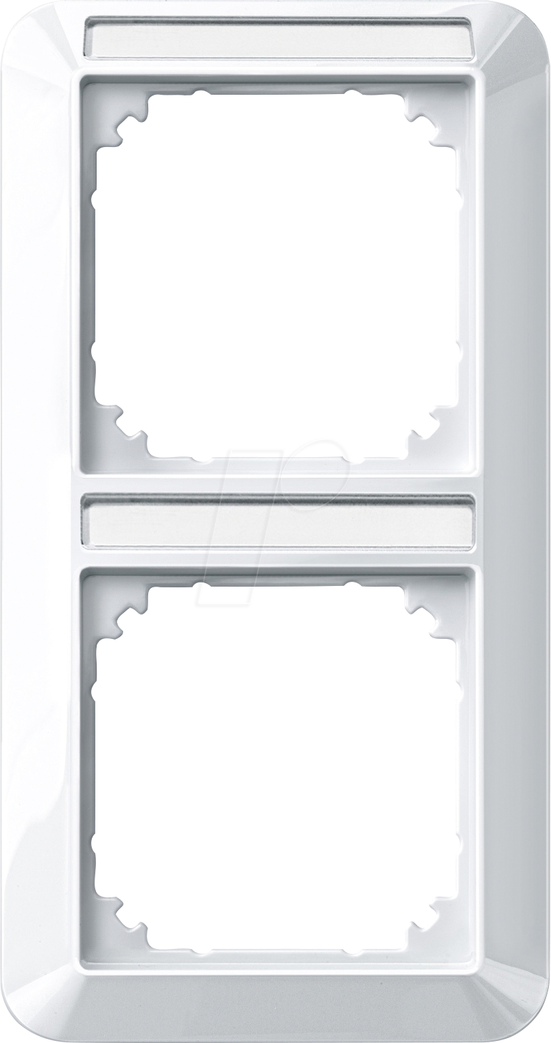 ME 1M 385219 - 1-M, Rahmen, 2-fach, polarweiß glänzend, mit Beschriftungsträger