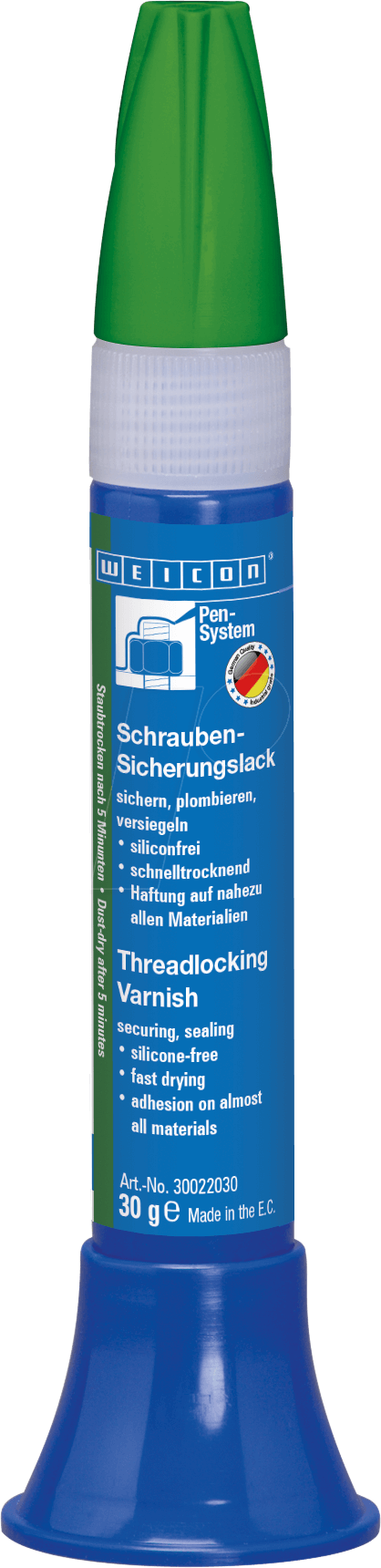 WEICON 30022030 - Schraubensicherung, Lack, grün, 30 ml