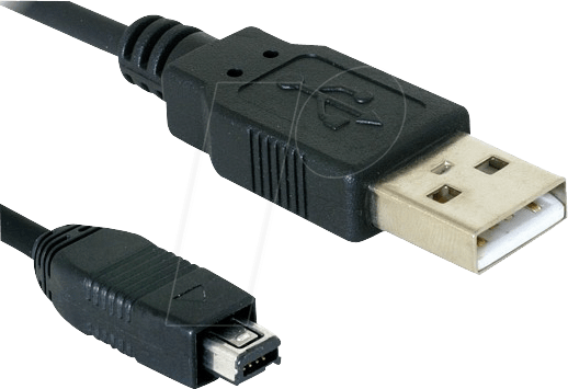 AK 675-H - USB 2.0 Kabel, A Stecker auf B mini Hirose Stecker, 1,5 m