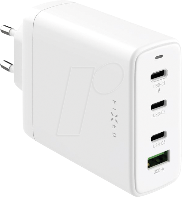 FIXCG120-3C1A-WH - USB-Ladegerät, 120 W, 5-20 V, 5 A, 3x USB-C, 1x USB-A, GaN,weiß