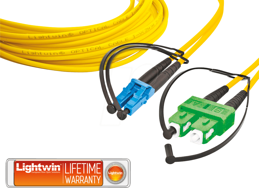 Thumbnail - LDP-09 LC-SCA1 - Duplex LWL Patchkabel, SM OS2, LC - SC/APC, 1 m
