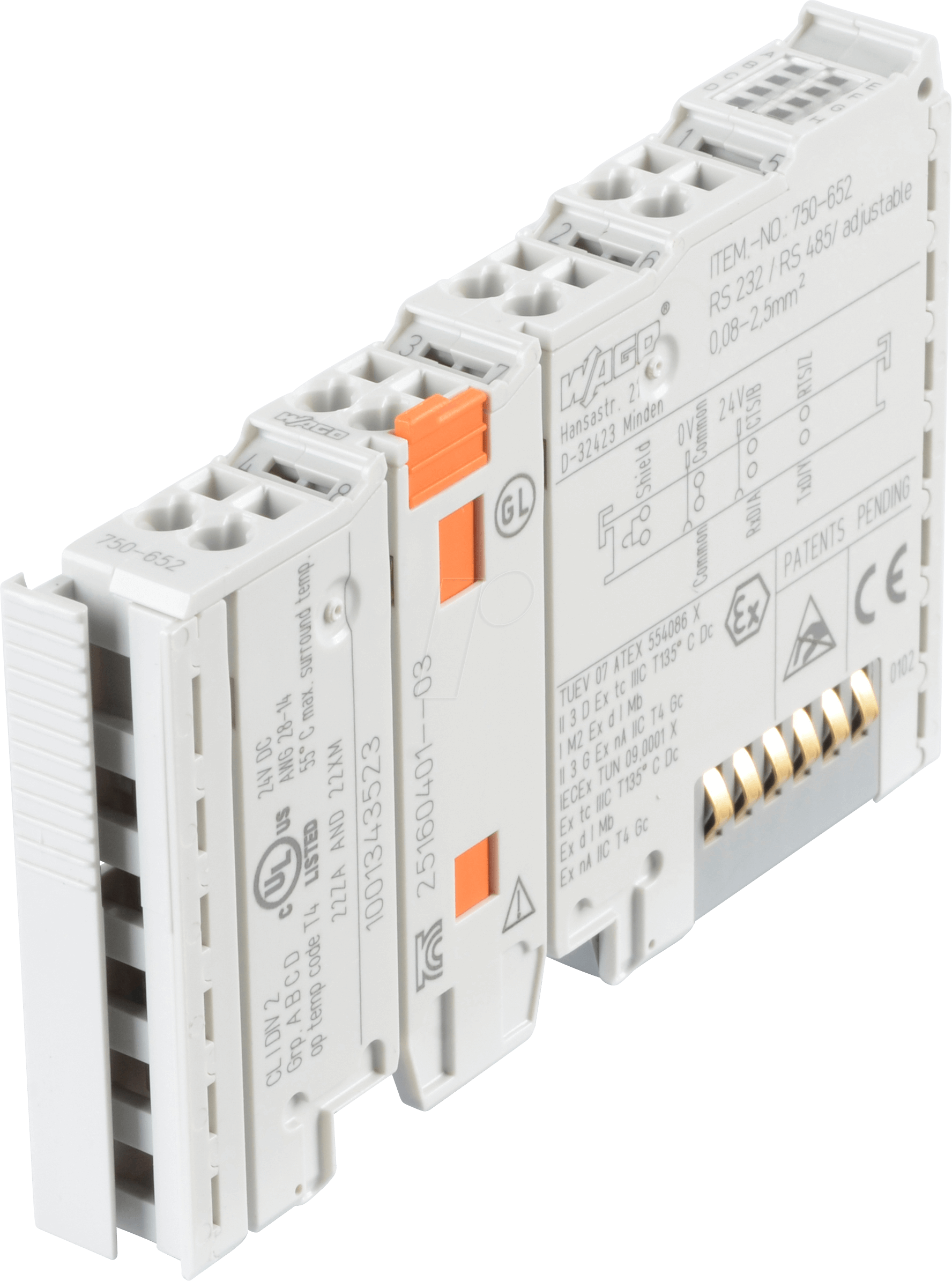 WAGO 750-652 - Serielle Schnittstelle RS-232 C / RS-485, lichtgrau