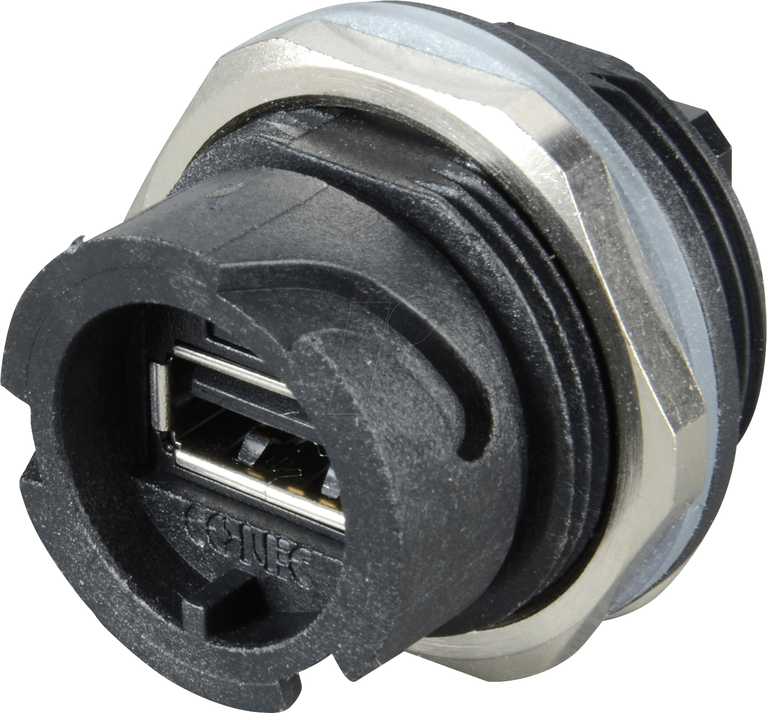 USB2 EBG KS - USB 2.0 Einbaugehäuse, Kuppl., Bajonett, sw