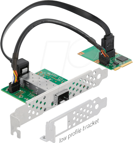 DELOCK 95267 - Netzwerkkarte, MiniPCIe I/O, Gigabit Ethernet, 1x SFP
