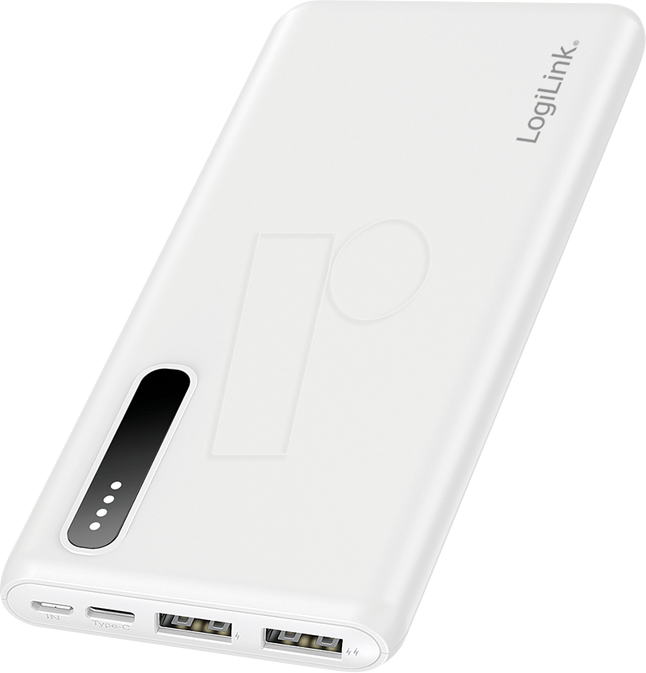 LOGILINK PA0311W - Powerbank, Li-Po, 8000 mAh, 2x USB-A, weiß