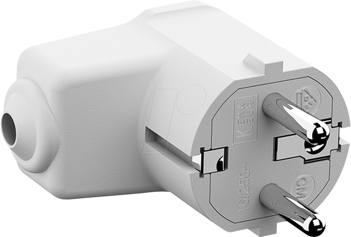 BACH 960.202 - Winkelstecker Typ EF - CEE 7/7, weiß