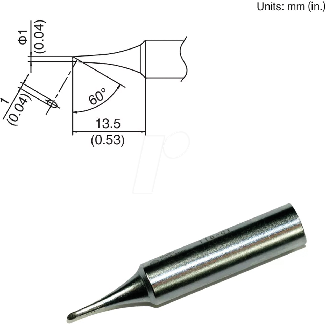 HAK T18-C1 - Lötspitze T18-C8, 1,0 mm, abgeschrägt