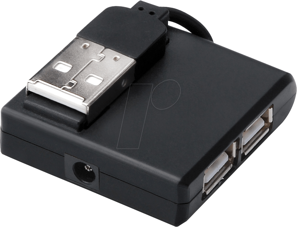 DIGITUS DA-70217 - DIGITUS USB 2.0 Mini Hub, 4-Port, schwarz