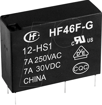 HF46F-G-12-HS1 - Zwischenleistung-Relais subminiatur, 12 V DC, 10 A, 1 Schließer