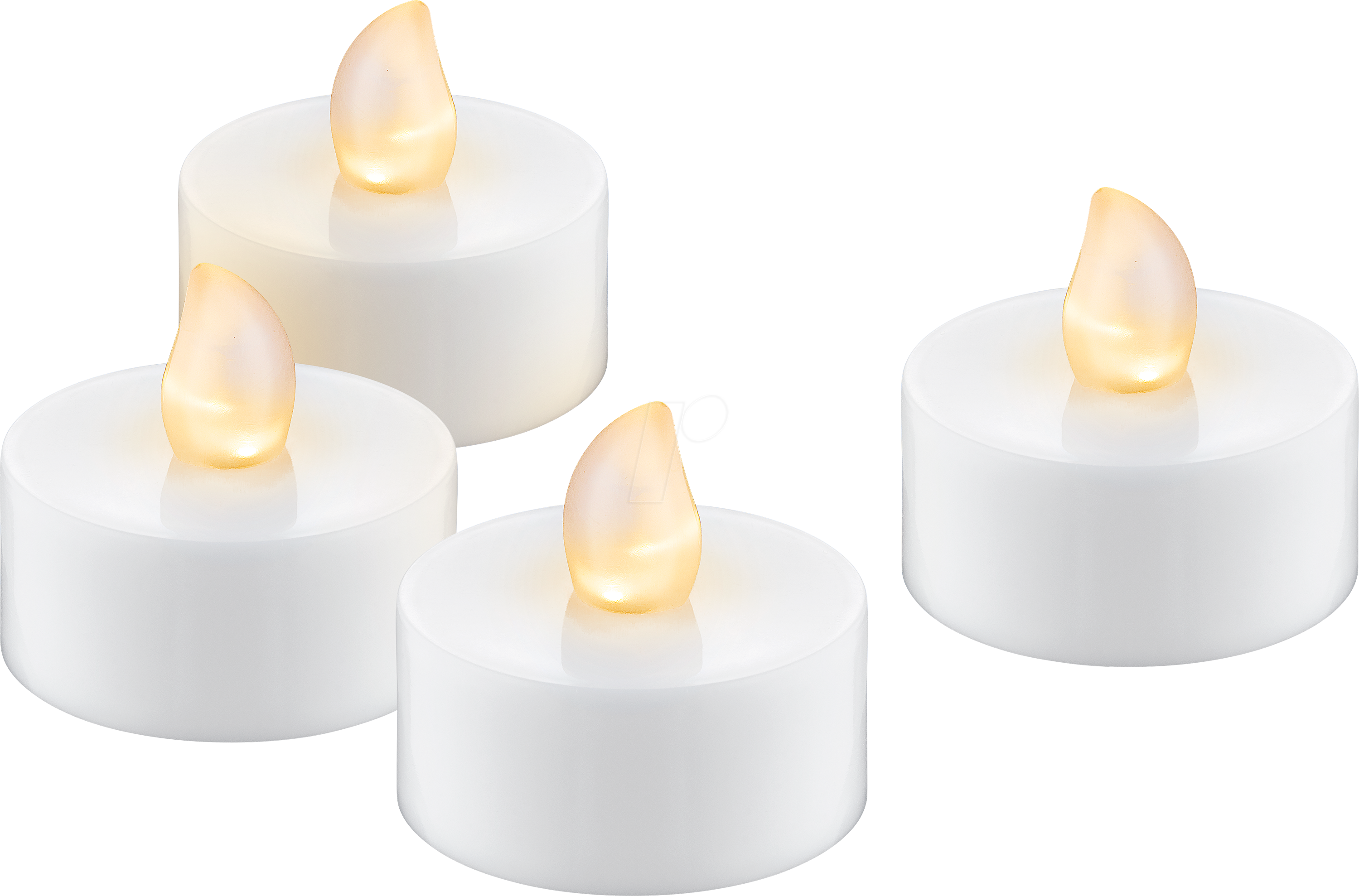 GOOBAY 77752 - LED Teelichter weiß mit Timer, 4er Set, warmweiß