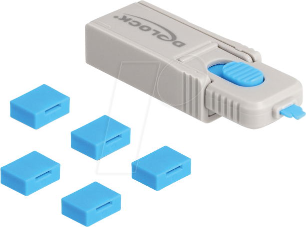 DELOCK 20923 - USB-A Port Schloss Set (1x Schlüssel, 5x Schlösser)