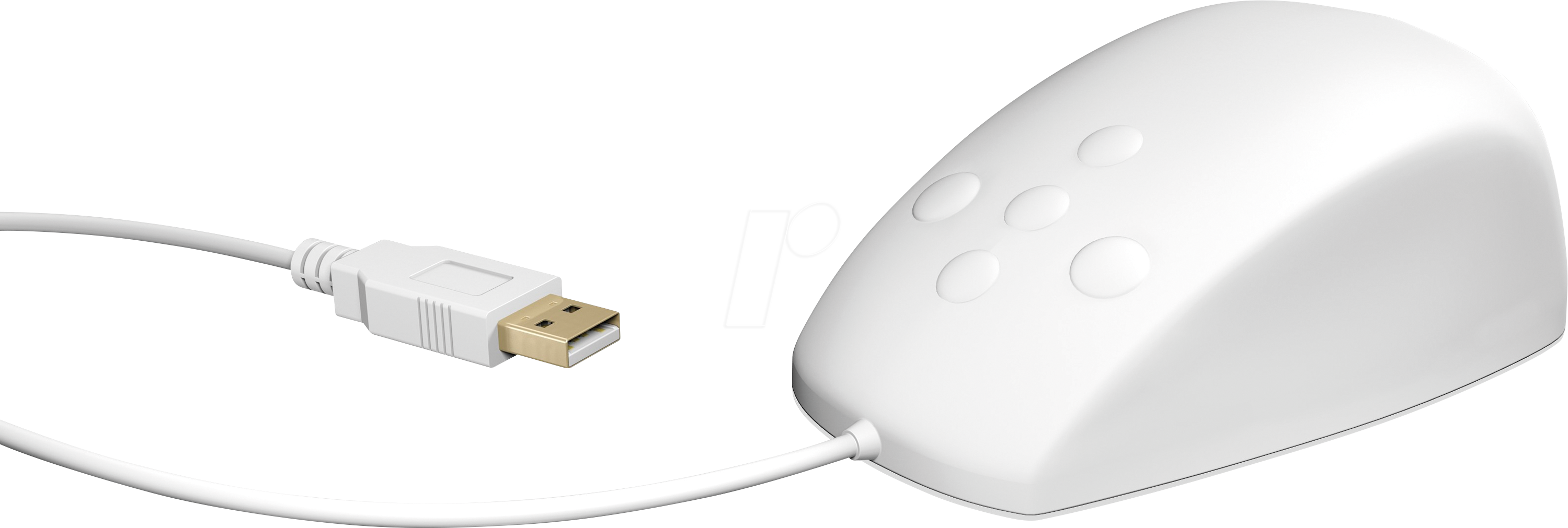 KEYSONIC 60192 - Maus (Mouse), Kabel, USB, IP68, weiß