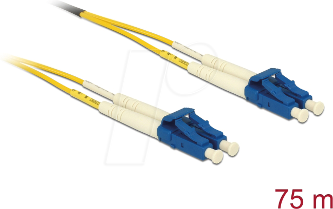 DELOCK 80160 - LWL Kabel, LC Duplex, Singlemode OS2, 75 m