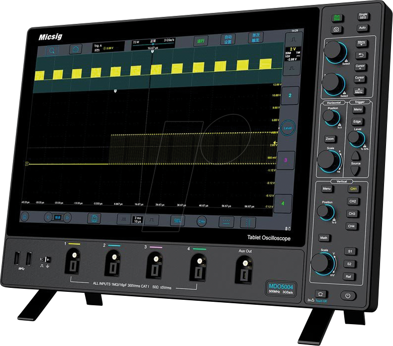 MICSIG MDO5004 - Digital-Speicher-Oszilloskop MDO5004, 500 MHz, 4 Kanäle, 8-Bit