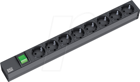 Thumbnail - BACH 333.505 - Steckdosenleiste, 8-fach, Typ F - CEE 7/3, schwarz