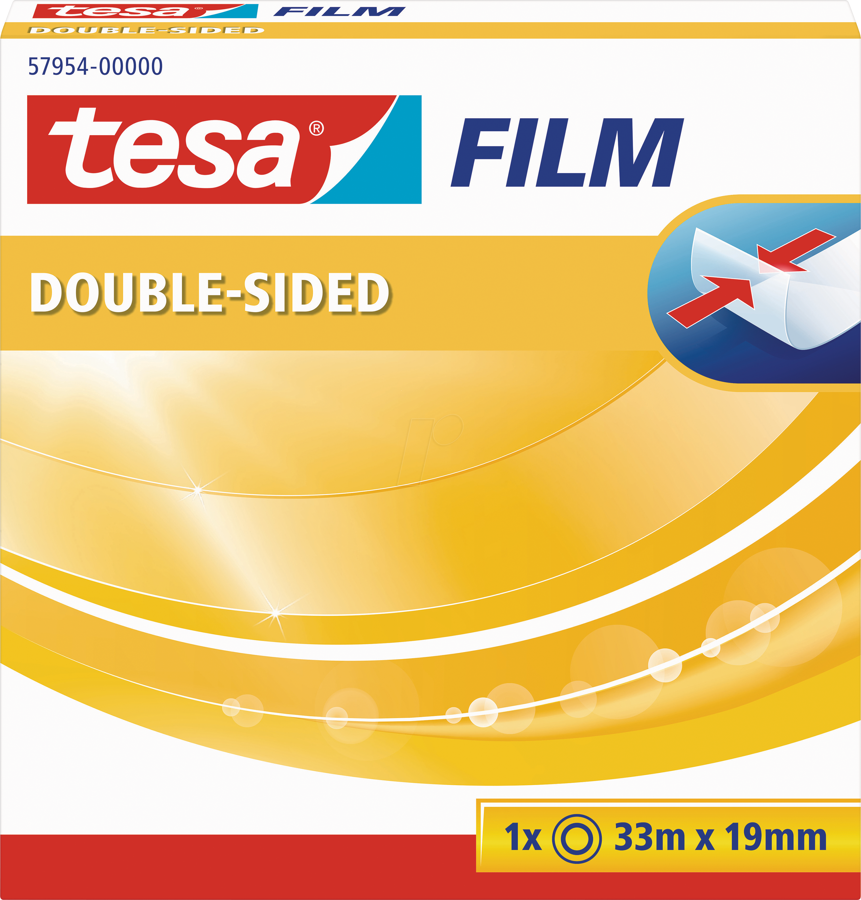 TESA 57954 - tesafilm® doppelseitig, 33m x 19mm, 1 Rolle