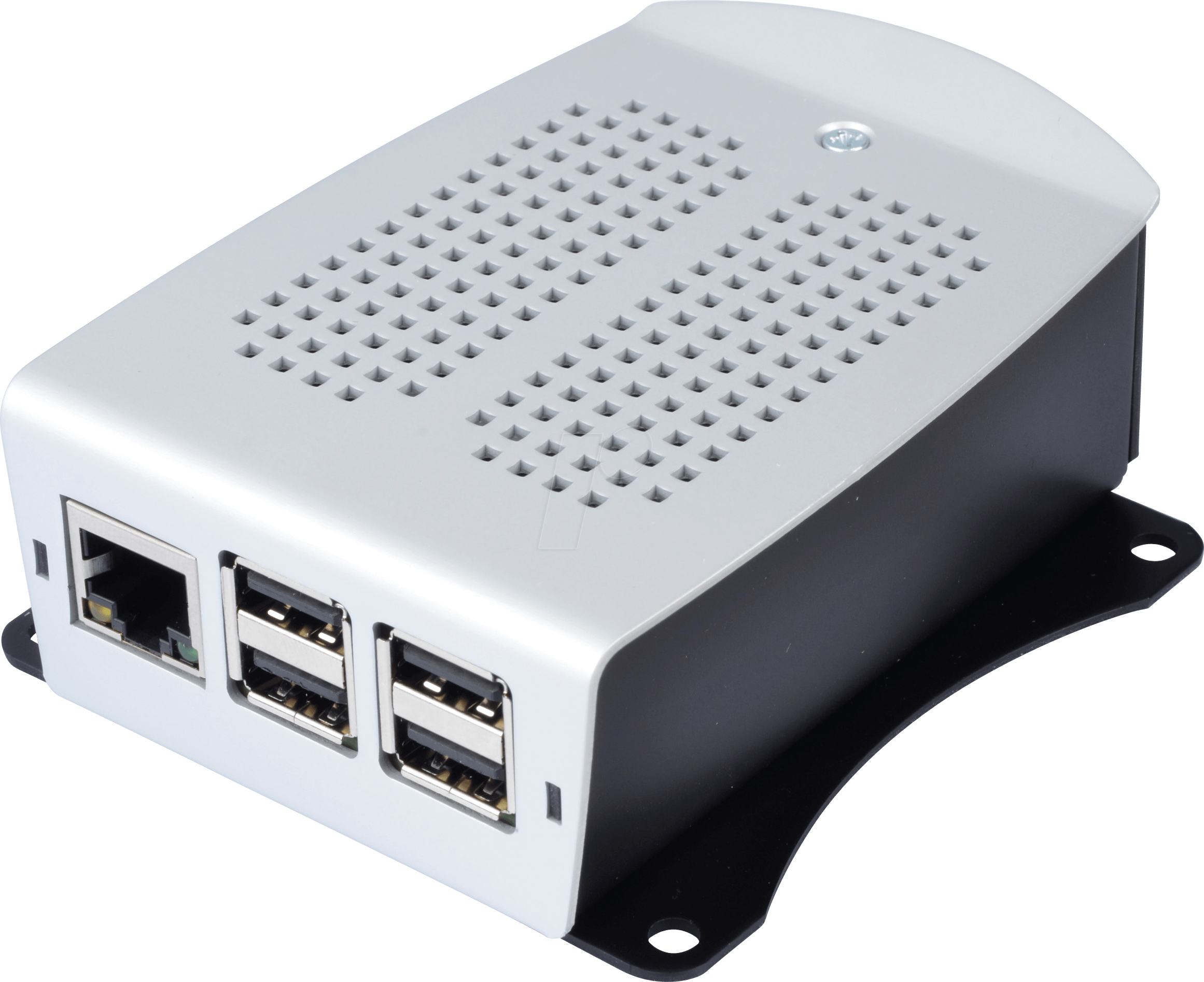 RPI FE ALU BK-SI - Gehäuse für Raspberry Pi 3, Alu, schwarz/silber