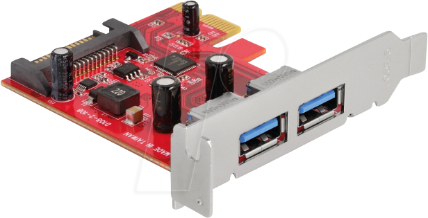 DELOCK 90155 - PCIe x1 > 2x extern USB 3.0 Typ A, Low Profile