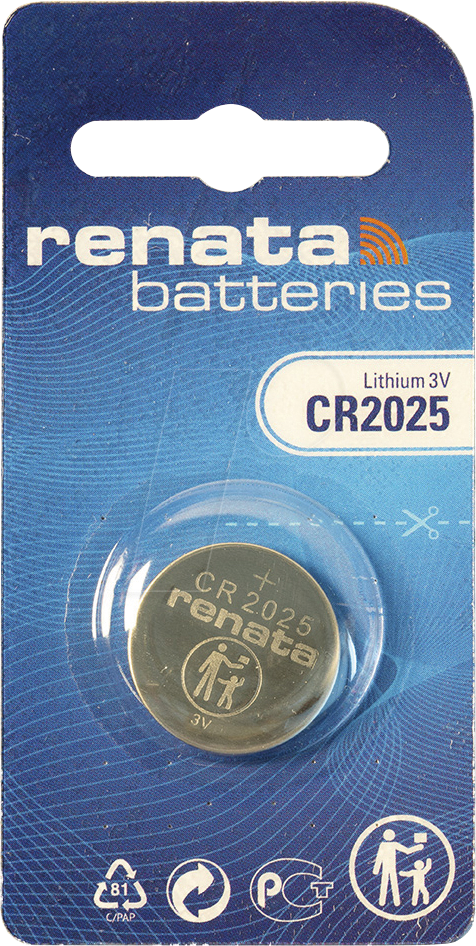 CR 2025 REN - Lithium-Knopfzelle, 3 V, 165 mAh, 20,0x2,5 mm