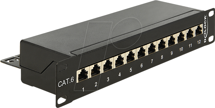 DELOCK 43297 - Patchpanel, 10”, 12-Port, Cat.6, 1 HE