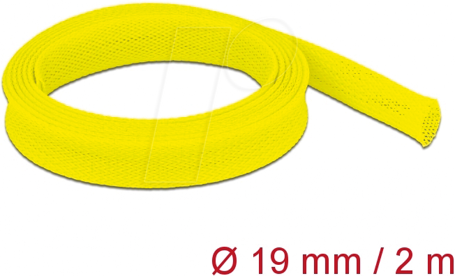 DELOCK 20745 - Geflechtschlauch dehnbar 2 m x 19 mm gelb