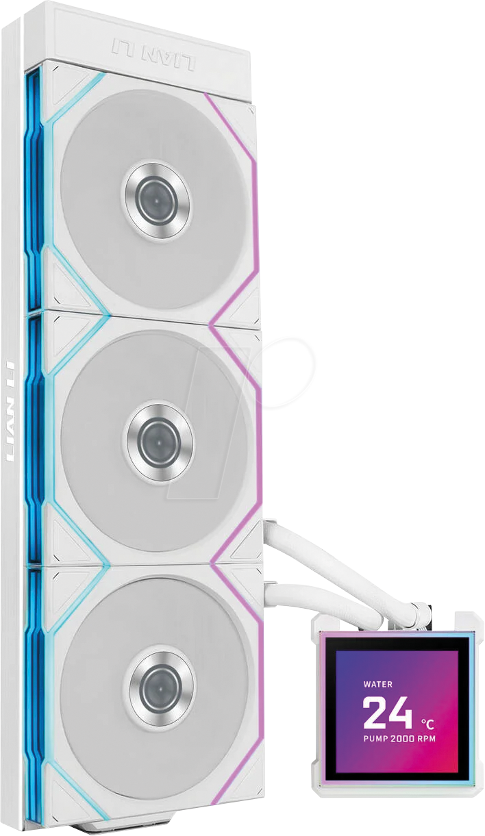 LIAN HS2LCDS36TW - HydroShift II AiO-Wasserkühlung, RGB, LCD-Display, 360 mm, weiß