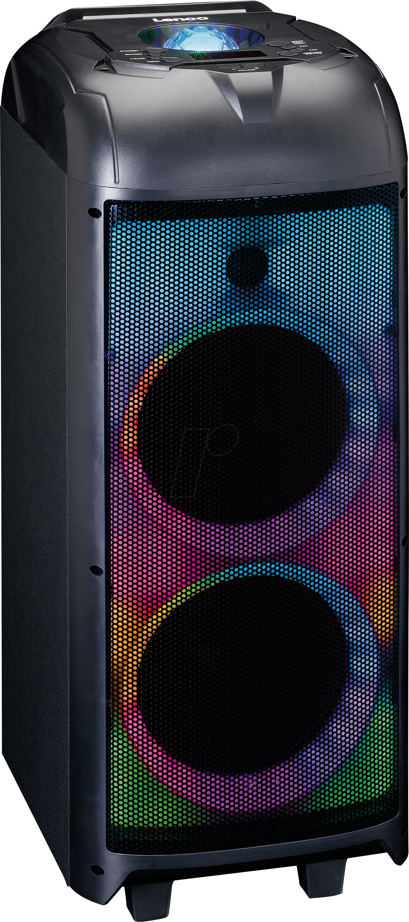 LENCO PA-260BK - Lautsprecher, Bluetooth, Stereo, Lichteffekte, schwarz