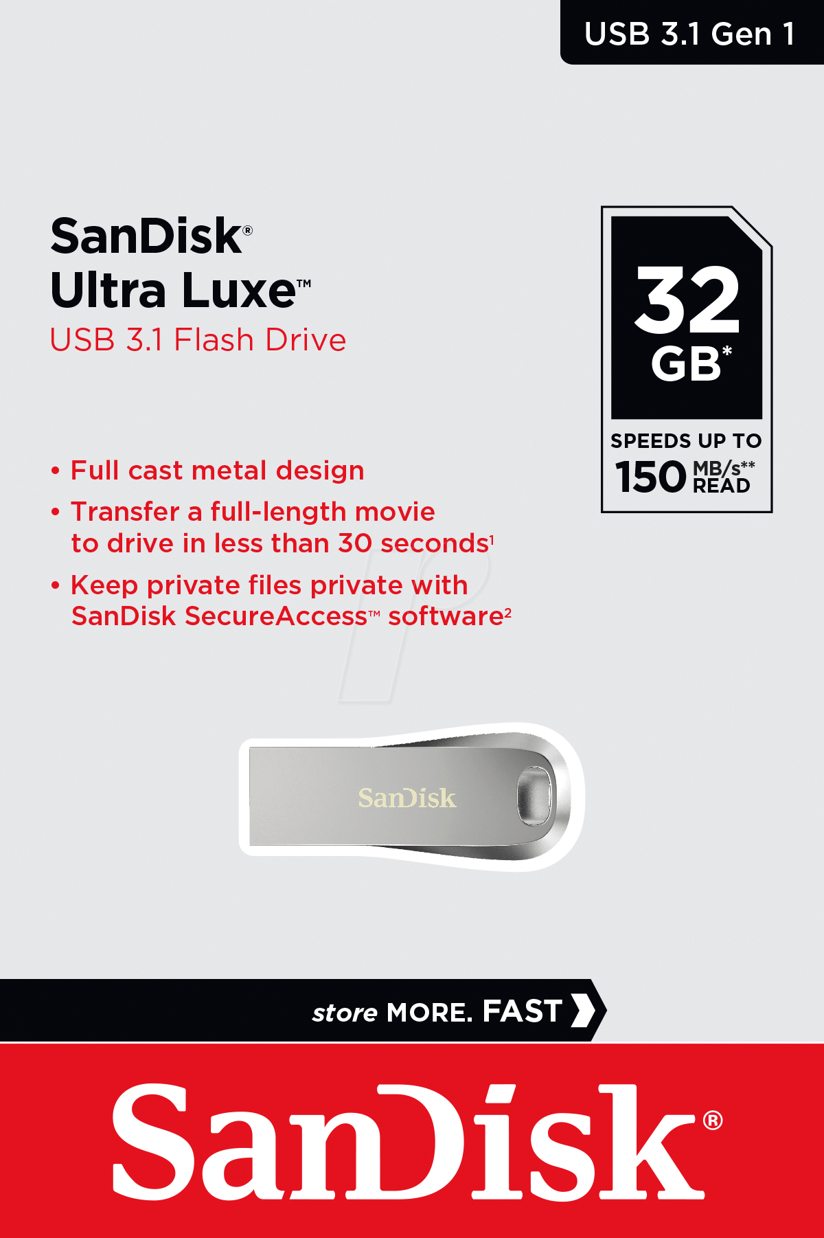 SDCZ74-032G-G46 - USB-Stick, USB 3.1, 32 GB, Cruzer Luxe
