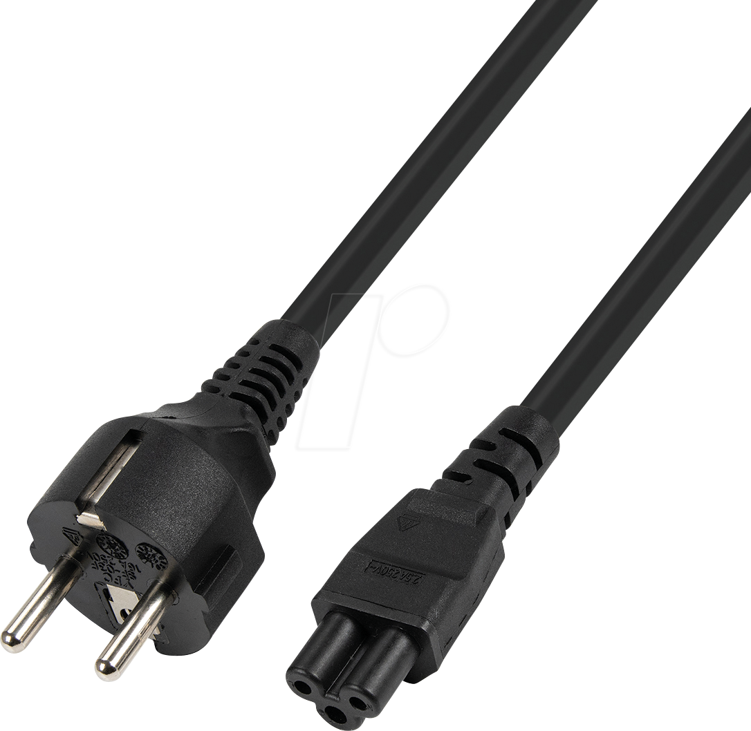 TTL 7112-0,5-UF - Netzkabel, UltraFlex, Schutzkontakt-Stecker, C5, 0,5 m, schwarz