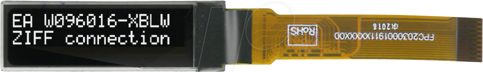 Thumbnail - EA W096016-XBLW - Grafik-OLED, 0.84 Zoll, 96x16 Dot, weiß, ZIFF