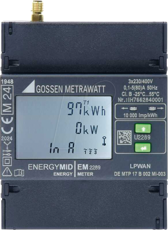 GMCI U2289-V039 - Energiezähler, MID, 4-L, 5(80) A, LoRaWAN®