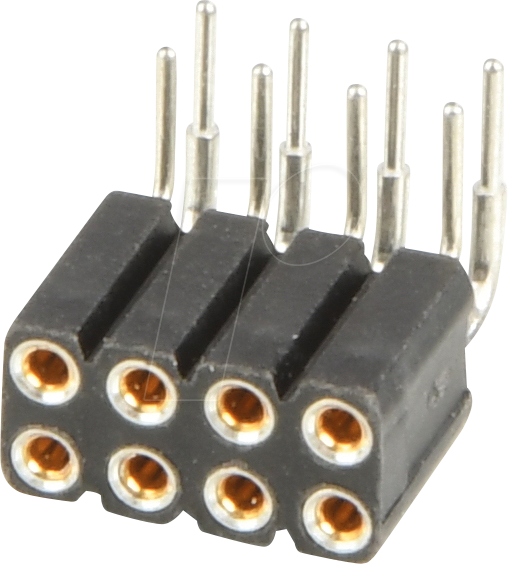 W+P 154-008-2 - Präzisionsbuchsenleiste, gewinkelt, RM 2,54, 2x4-polig