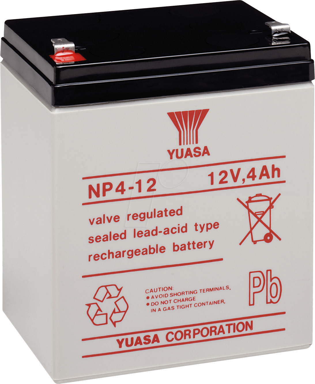 YU NP4-12 - Blei-Vlies-Akku, 12 V, 4 Ah