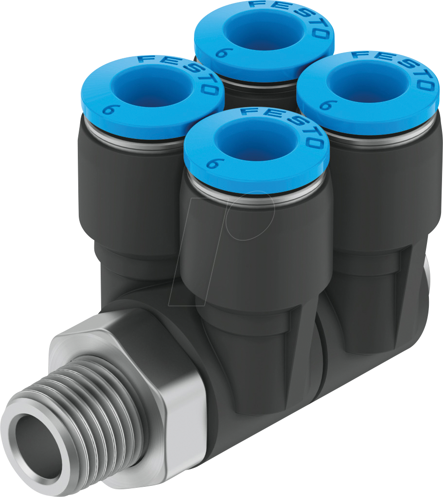 FESTO 153233 - Mehrfachverteiler, mit Außengewinde R1/4, Abgänge: 4 Ø 6 mm