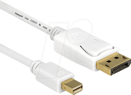 DELOCK 83485 - DisplayPort Kabel, DP mini Stecker auf DP Stecker, 7 m, weiß