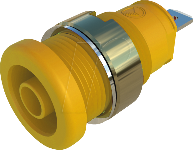 SEB 2610 F4,8 GE - Einbaubuchse, 4 mm, Faston, gelb, gesichert
